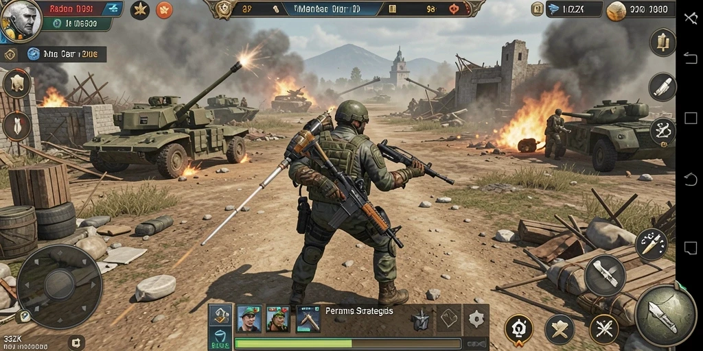 Gameplay seru di 33ZK dengan aksi tembak-menembak.