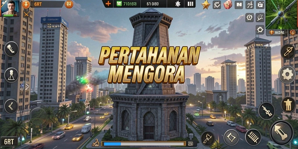 Screenshot menampilkan momen intens dalam gameplay Tower Defense.