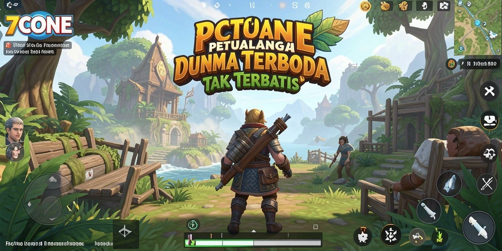 Tangkapan layar menampilkan aksi seru dalam dunia Open World 7CONE.
