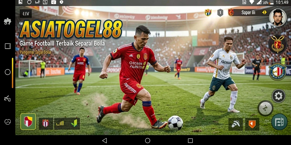 Screenshot ASIATOGEL88 menampilkan aksi seru dalam game Football.