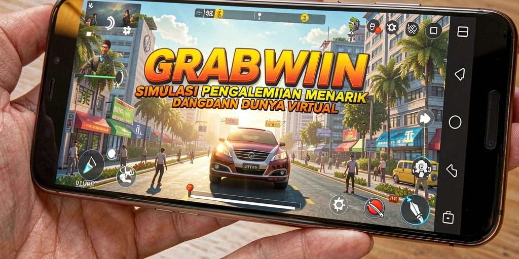 Tangkapan layar gameplay menarik dari GRABWIN menunjukkan interaksi pemain.