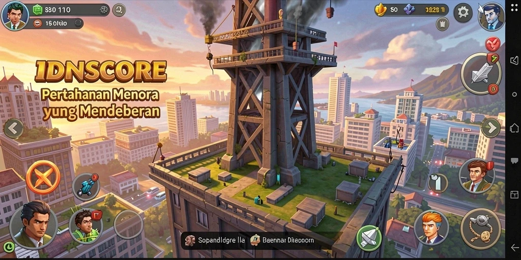 Tangkapan layar menampilkan aksi seru Tower Defense di IDNSCORE.