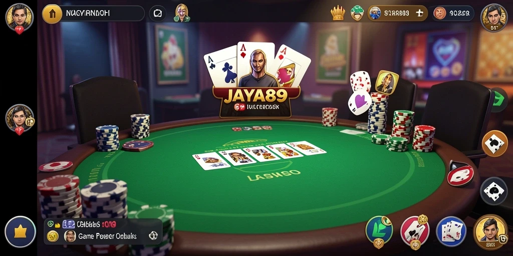 Tampilan menarik dari gameplay Poker di JAYA89 yang mendebarkan.