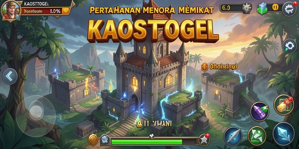Tampilan gameplay KAOSTOGEL yang mendebarkan dalam pertarungan Tower Defense.