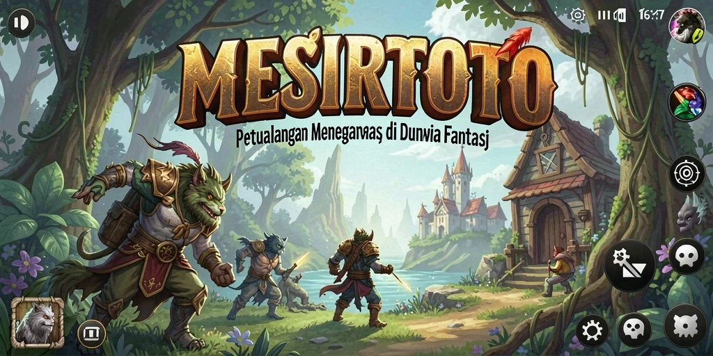 Tangkapan layar gameplay MESIRTOTO menampilkan petualangan menegangkan di dunia fantasi.