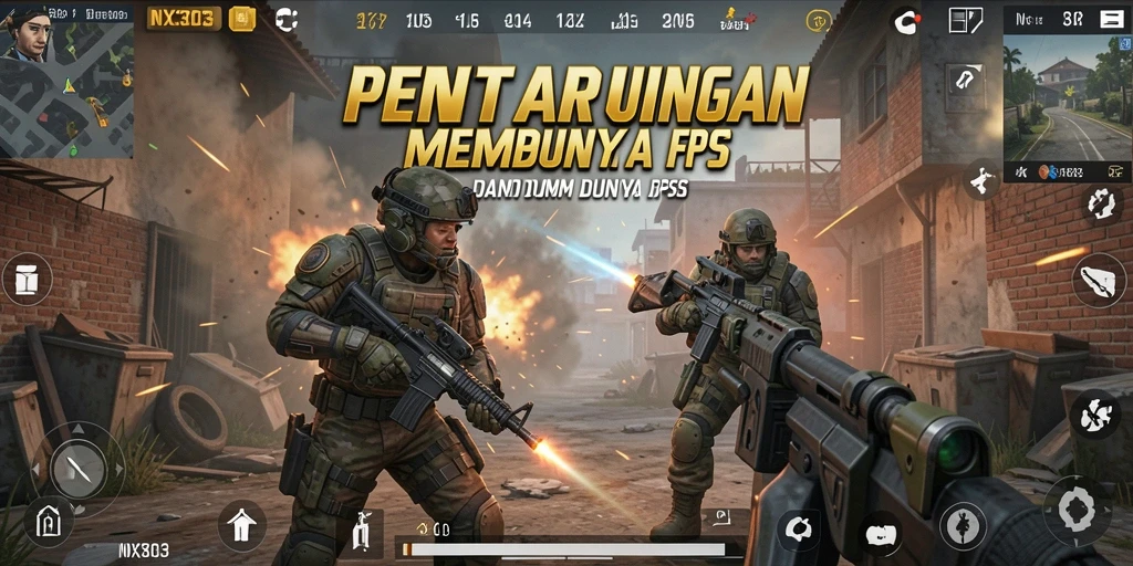 Screenshot gameplay NX303 menunjukkan aksi tembak-menembak yang mendebarkan.