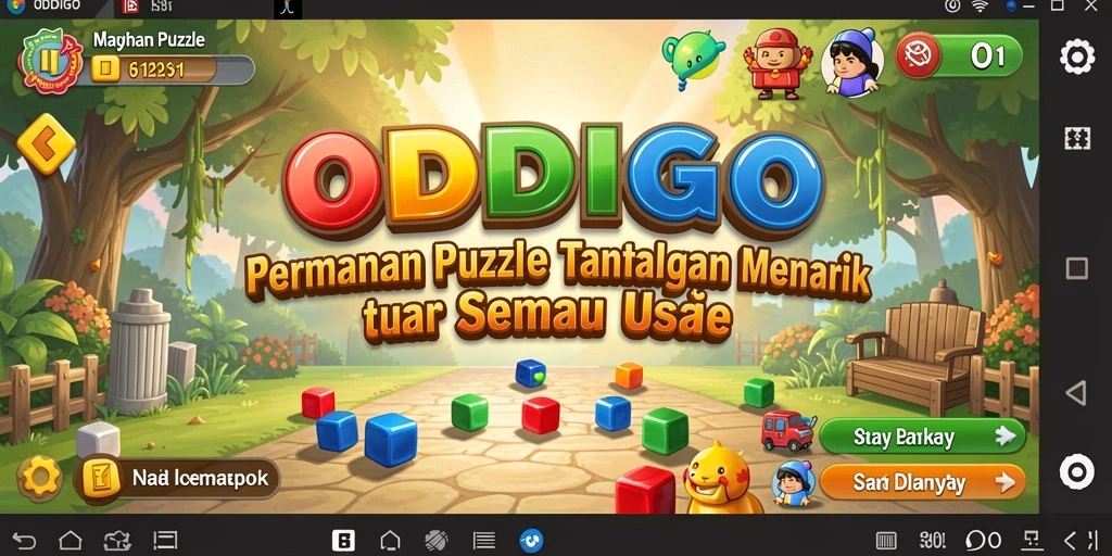 Tampilan gameplay ODDIGO yang menarik dan penuh tantangan.