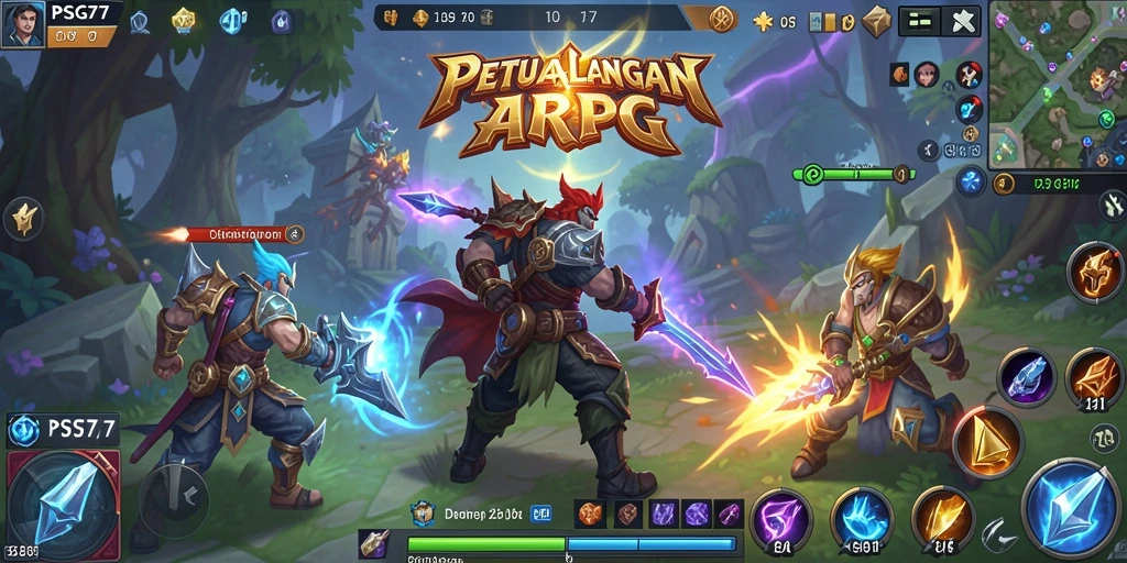 Screenshot gameplay PSG77 menunjukkan pertempuran intens dan grafik yang mengesankan.
