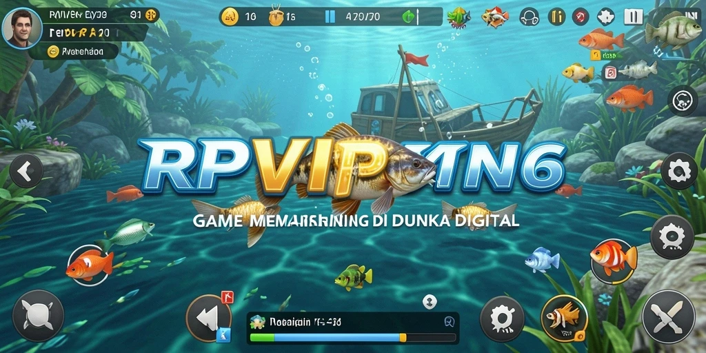 Tampilan gameplay RPVIP6 yang menghadirkan suasana memancing yang mendebarkan.