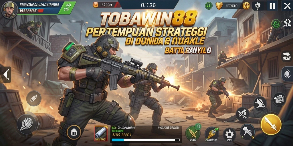 Screenshot TOBAWIN88 menampilkan aksi pertempuran seru di lapangan.