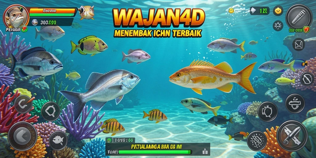 Tampilan gameplay menembak ikan yang mendebarkan di WAJAN4D.