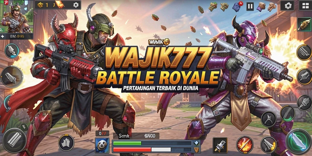 Tampilan seru dari gameplay WAJIK777 dalam pertempuran Battle Royale.