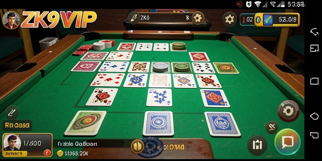 Gameplay seru Gaple dalam ZK9VIP dengan teman-teman online.